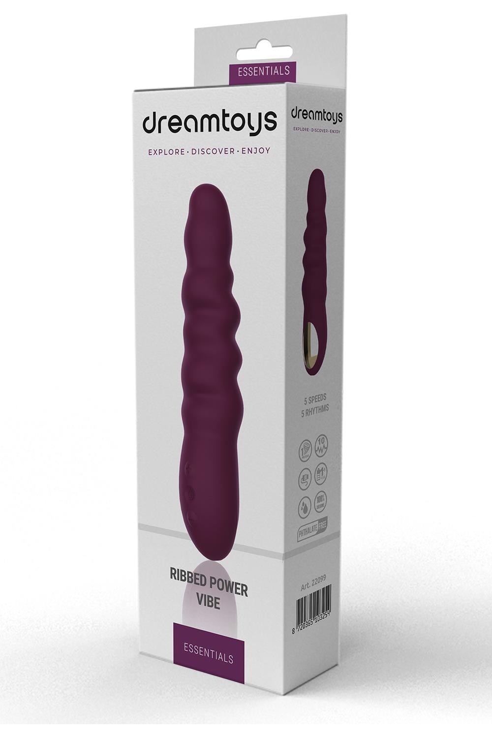 Класичний вібратор рельєфний Dream Toys ESSENTIALS Ripped Power Vibe, фіолетовий