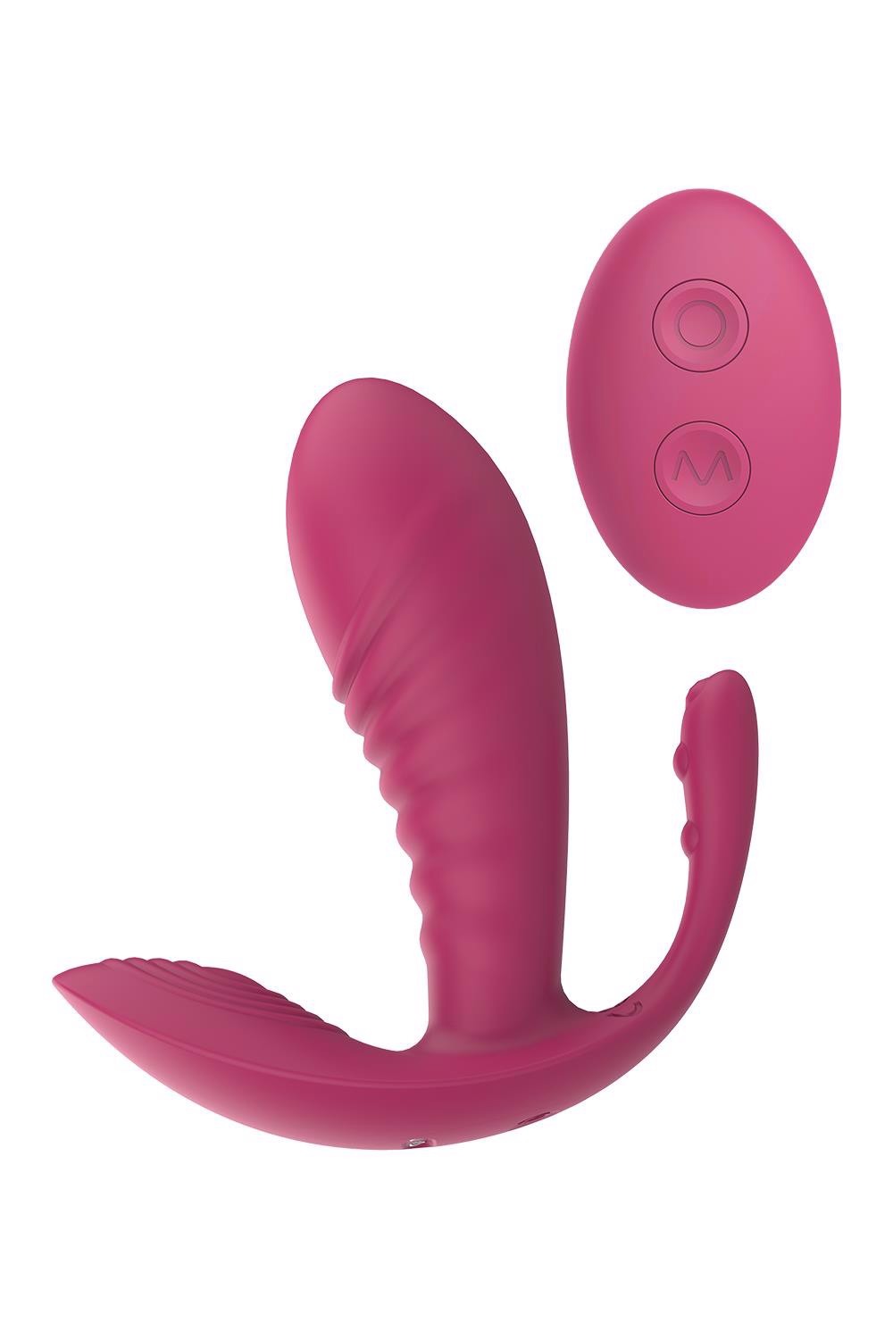 Масажер-вібратор рельєфний Dream Toys Essentials з потрійною стимуляцією, червоний