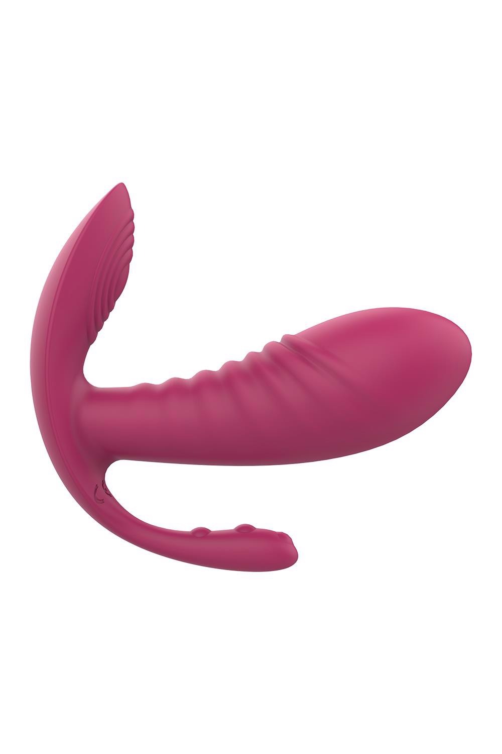 Масажер-вібратор рельєфний Dream Toys Essentials з потрійною стимуляцією, червоний