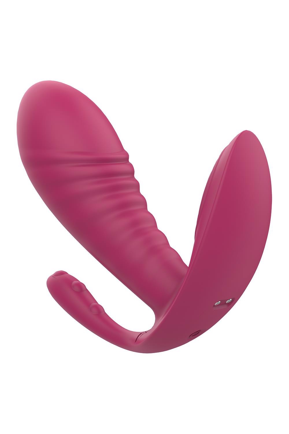 Масажер-вібратор рельєфний Dream Toys Essentials з потрійною стимуляцією, червоний