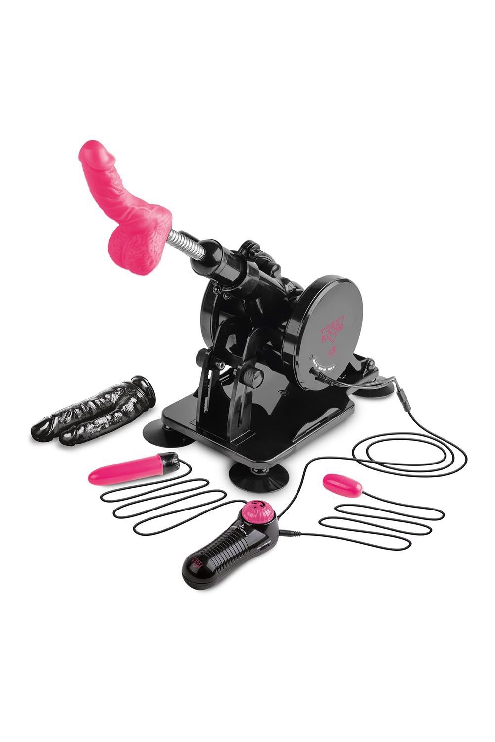 Секс-машина Dreamtoys Sex Room Sex Machine з насадками та пультом, чорна