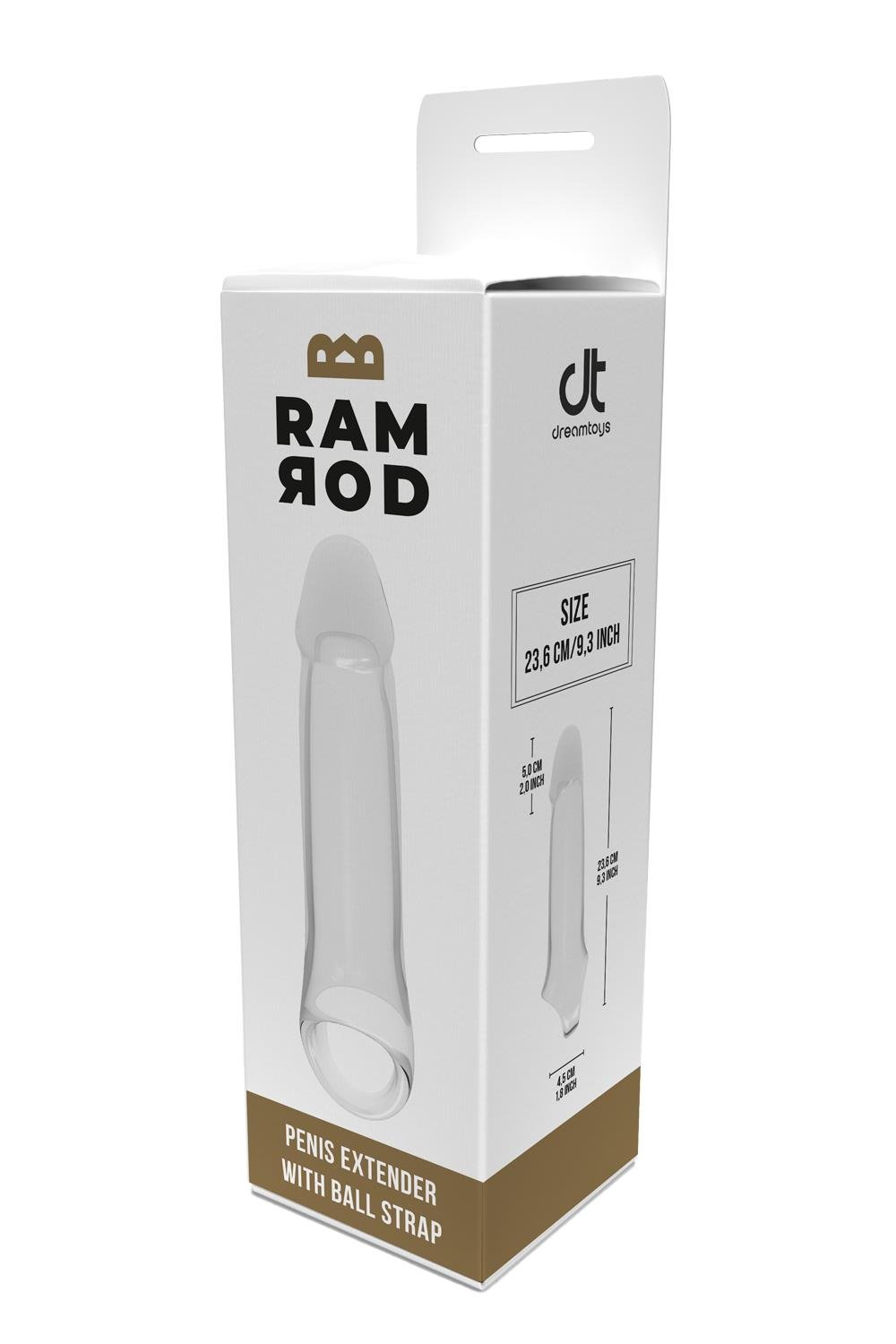 Насадка на пеніс Dreamtoys Ramrod з кільцем для мошонки, прозора