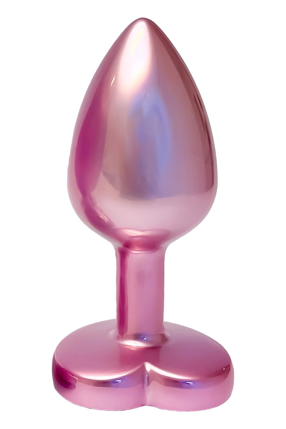 Анальная пробка розовая Dream Toys Gleaming Love с декоративным камнем в виде сердца, S