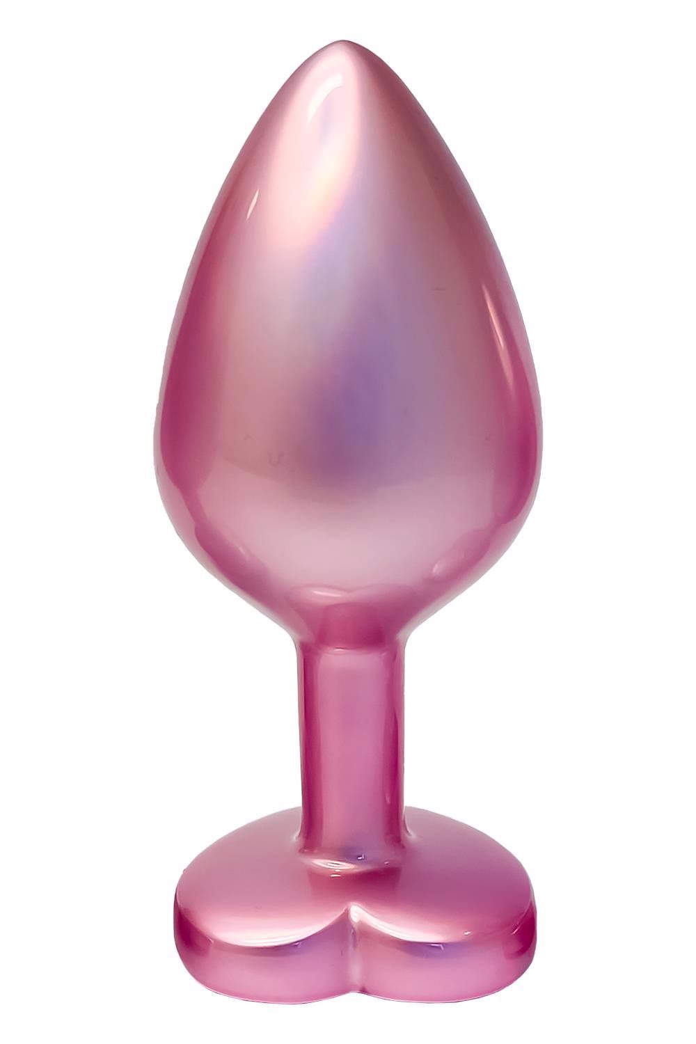 Анальная пробка розовая Dream Toys Gleaming Love с декоративным камнем, М