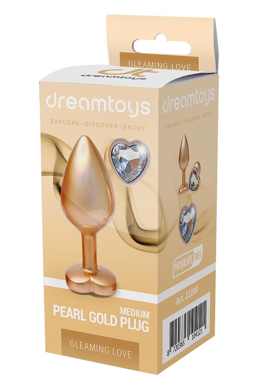 Алюмінієва анальна пробка Dream Toys GLEAMING LOVE з декоративним каменем, М