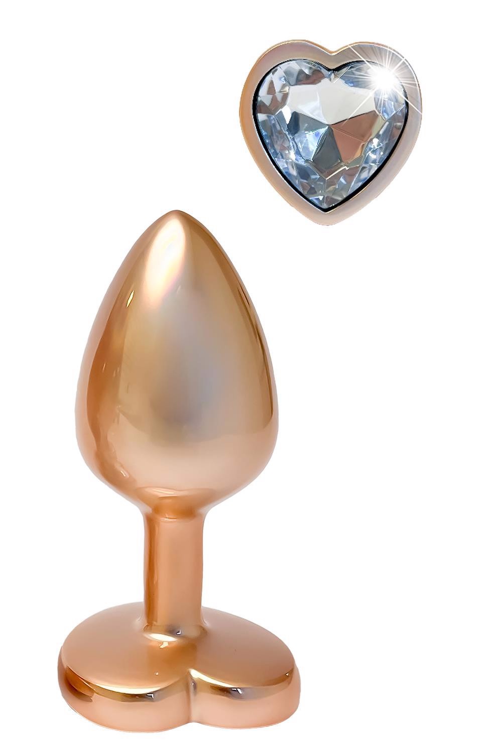 Алюмінієва анальна пробка Dream Toys GLEAMING LOVE з декоративним каменем, М