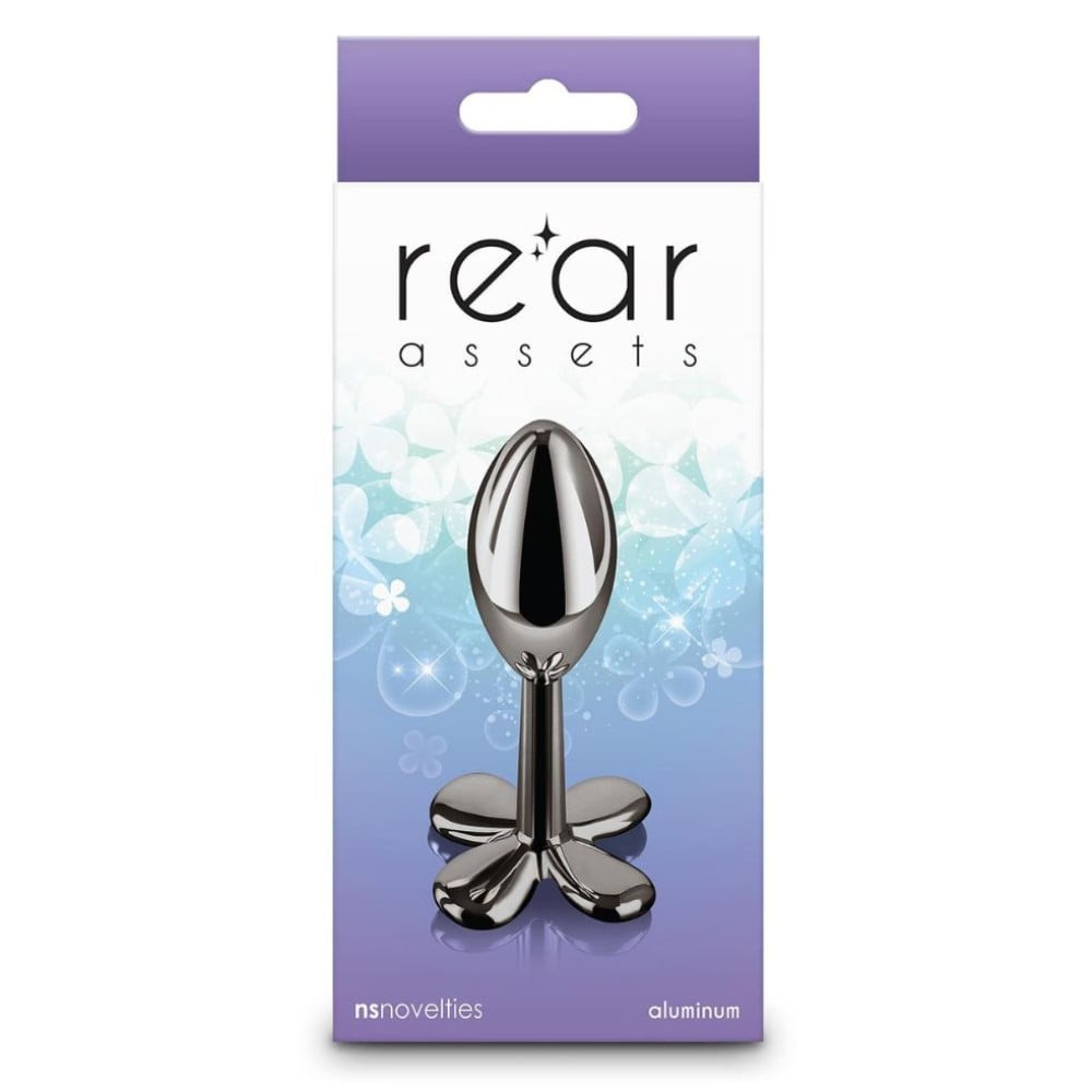 Анальна пробка металева NS Novelties Rear Assets Clover, чорний