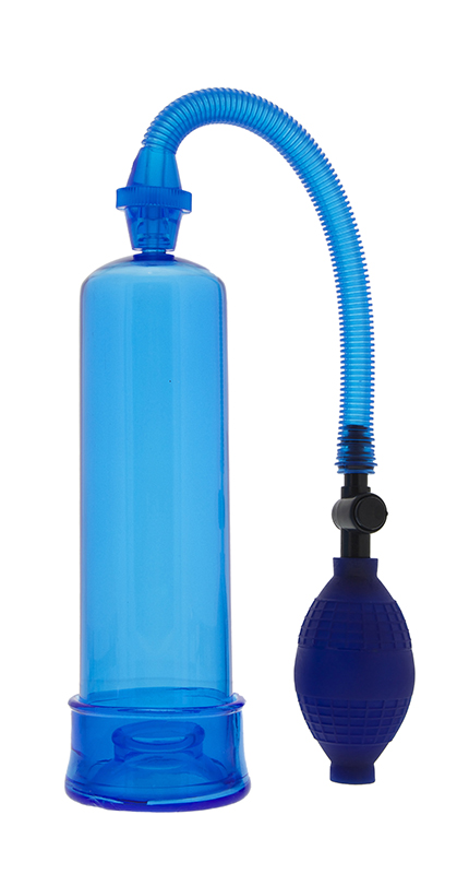 Вакуумная помпа с грушей Dream Toys MenzStuff Penis Enlarger для увеличения пениса, синяя