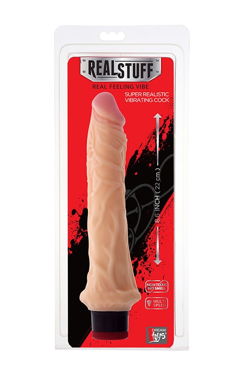 Вибромассажер реалистик Dream toys RealStuff, телесный, 22 см