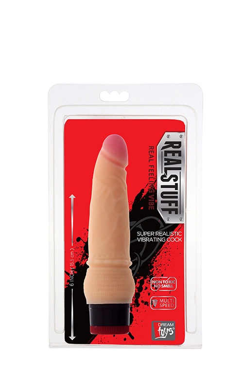 Вибромассажер реалистик Dream toys RealStuff 15,5 см, телесный