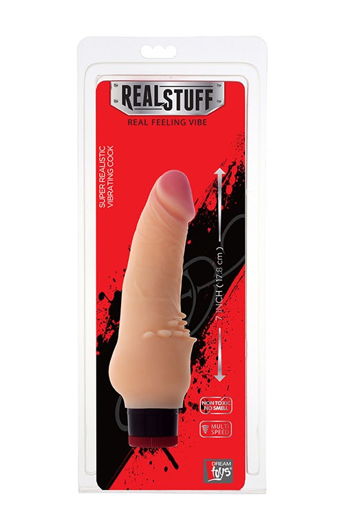 Вибромассажер реалистик Dream toys RealStuff 17,8 см, телесный