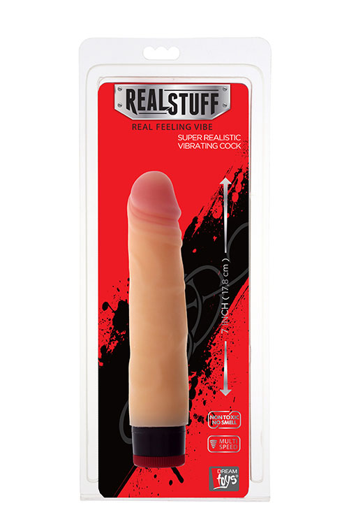 Вибромассажер реалистик Dream toys RealStuff 17,8 см, телесный