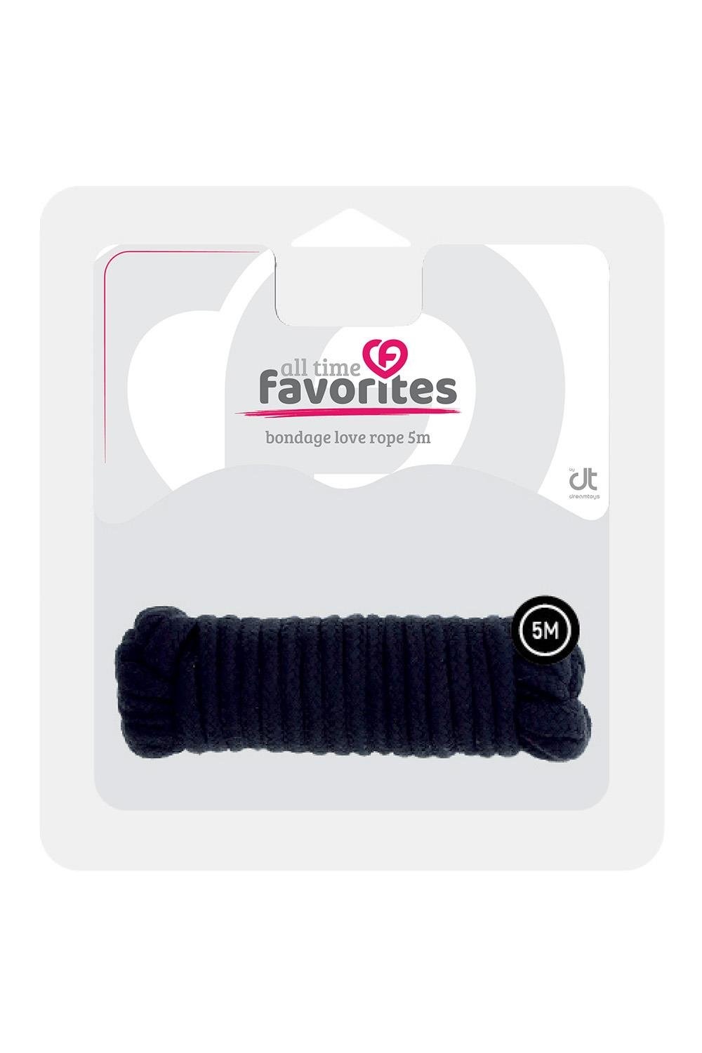 Веревка для бондажа Dream Toys All Time Favorites черная, 5 м
