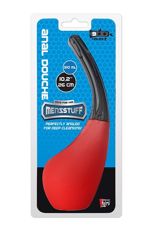 Анальний душ із 9 отворами Dream Toys Menzstuff, об'єм 310 мл, червоний