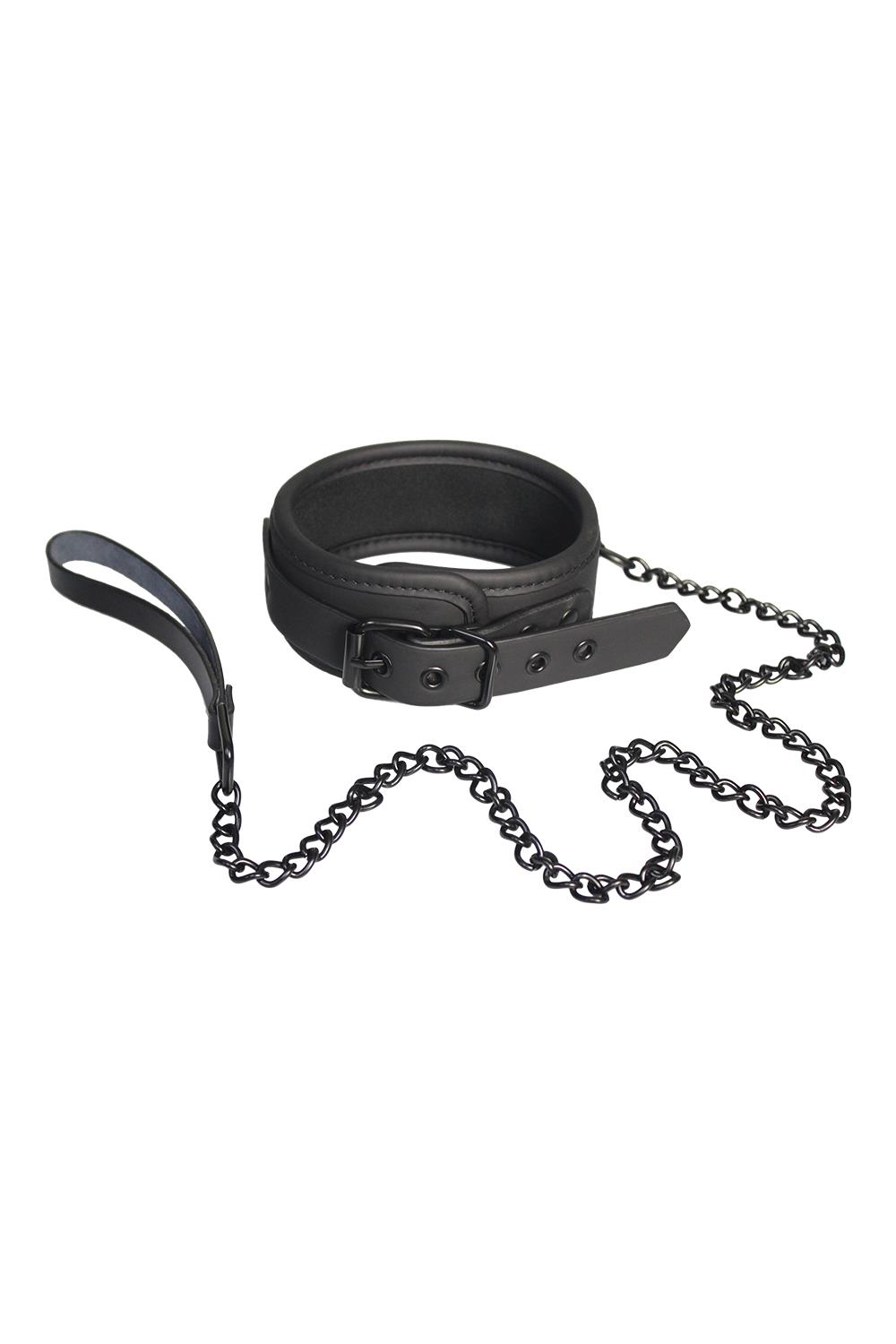 Ошейник с поводком BLAZE COLLAR AND CHAIN BLACK