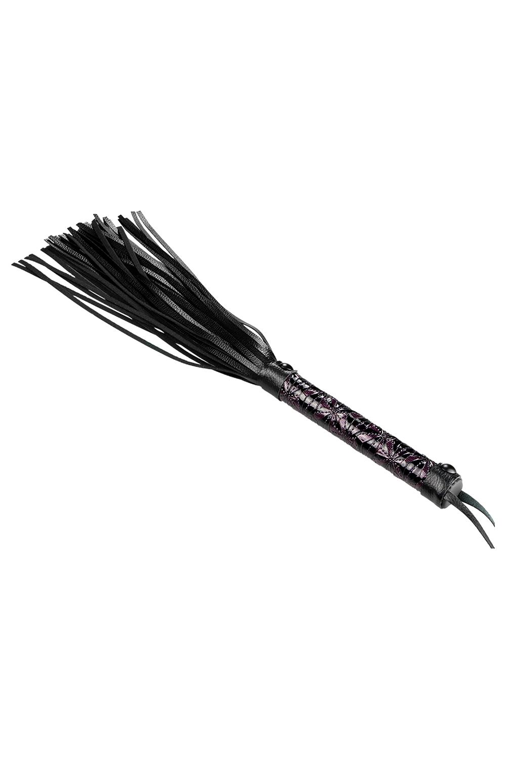 Флоггер с фиолетовым тиснением Dream toys BLAZE Luxury Fetish и петлей