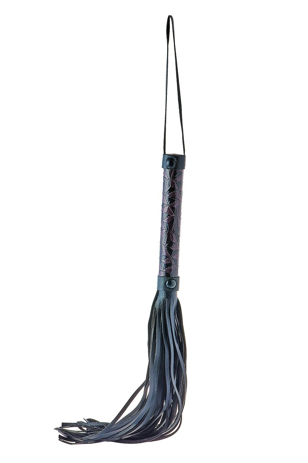 Флоггер с фиолетовым тиснением Dream toys BLAZE Luxury Fetish и петлей