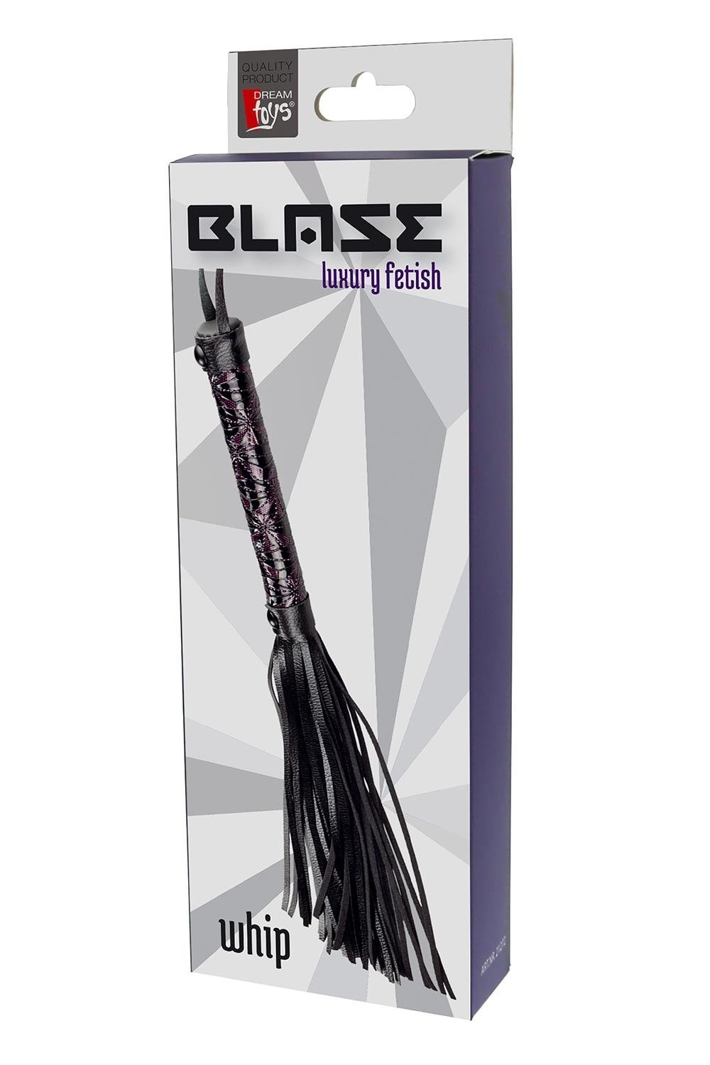 Флоггер с фиолетовым тиснением Dream toys BLAZE Luxury Fetish и петлей