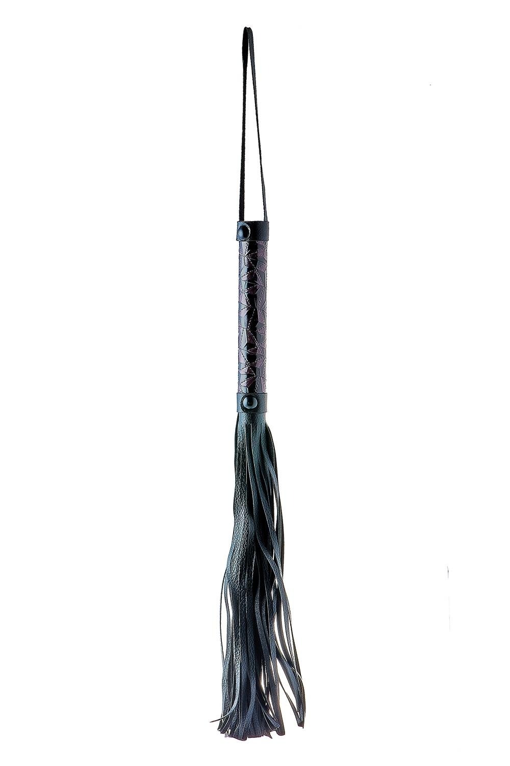 Флоггер с фиолетовым тиснением Dream toys BLAZE Luxury Fetish и петлей