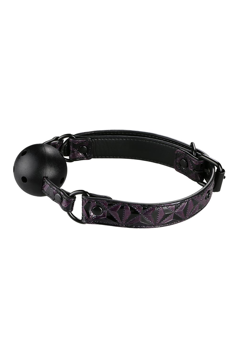Кляп з кулькою Dream toys BLAZE Luxury Fetish та фіолетовим тисненням