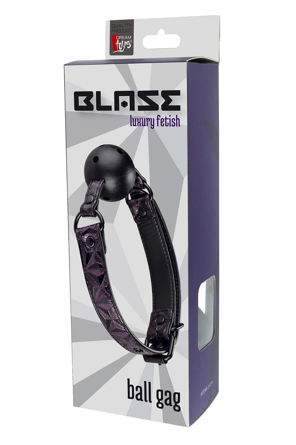 Кляп з кулькою Dream toys BLAZE Luxury Fetish та фіолетовим тисненням