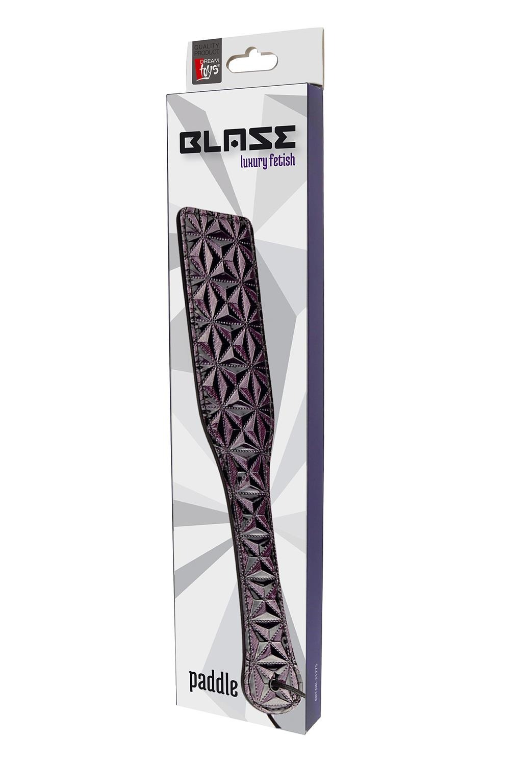 Шльопанка чорна Dream toys Blaze Luxury Fetish з фіолетовим тисненням