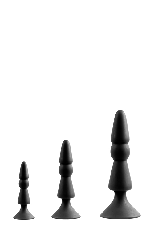Анальная пробка с присоской DreamToys Menzstuff черного цвета, размер L