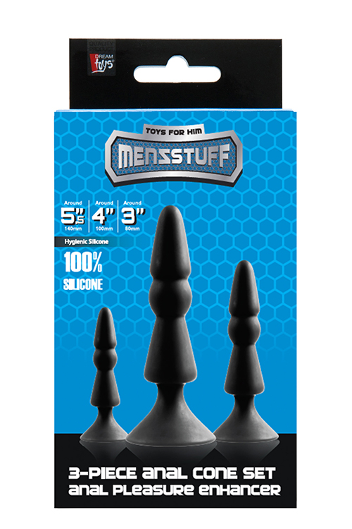 Анальная пробка с присоской DreamToys Menzstuff черного цвета, размер L