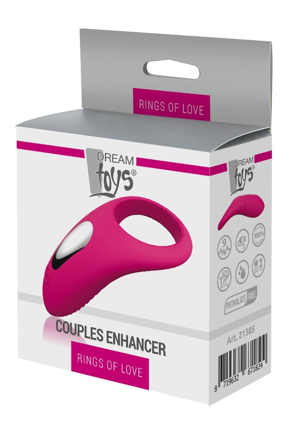Ерекційне віброкільце DreamToys Rings Of Love силіконове, рожеве