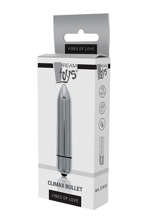 Міні вібромасажер DREAM TOYS 10-SPEED CLIMAX BULLET SILVER