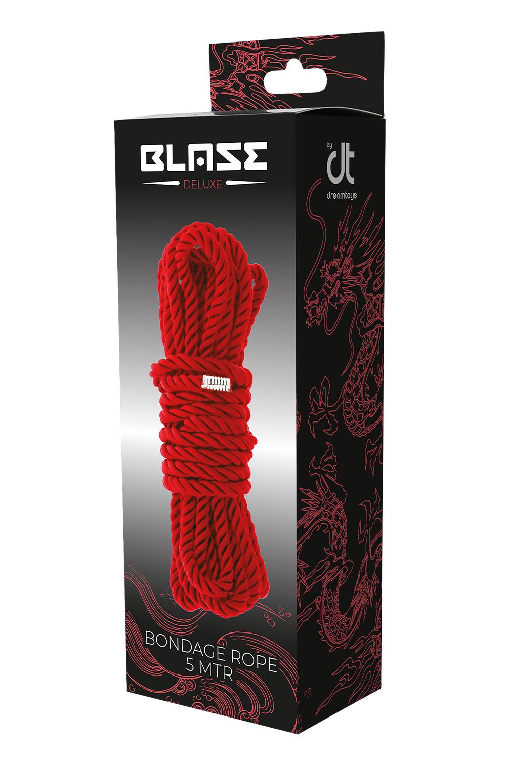 Мотузка для бондажу Dream Toys Blaze Deluxe нейлонова, червона, 5 м