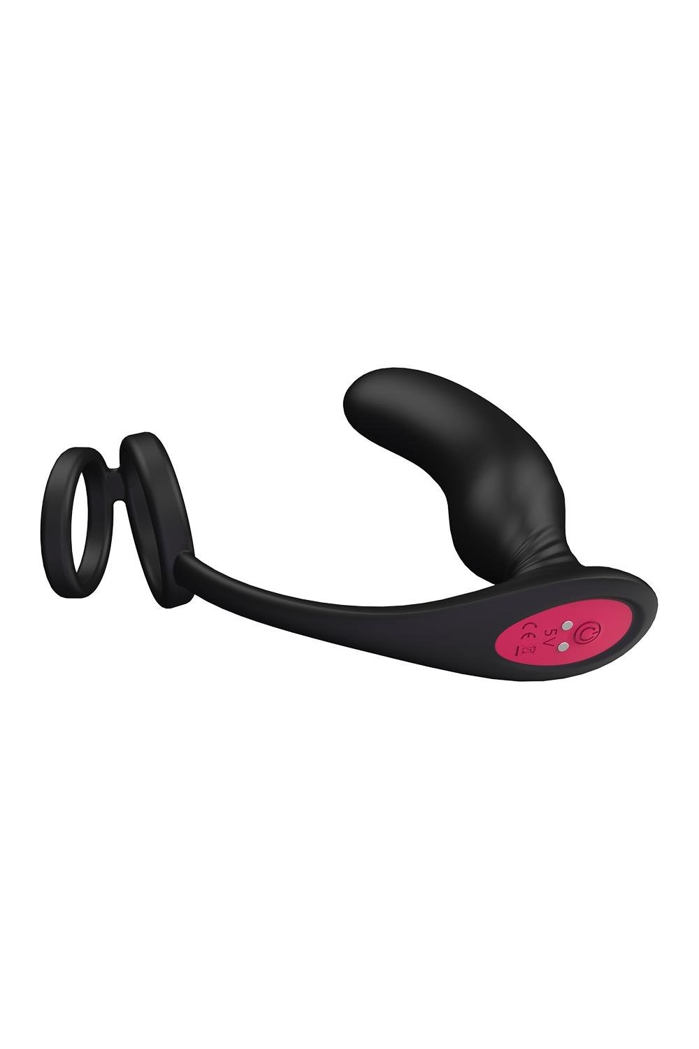 Стимулятор для простаты Dream Тoys Еssentials Remote P-Pleaser с петлей на мошонку, черный