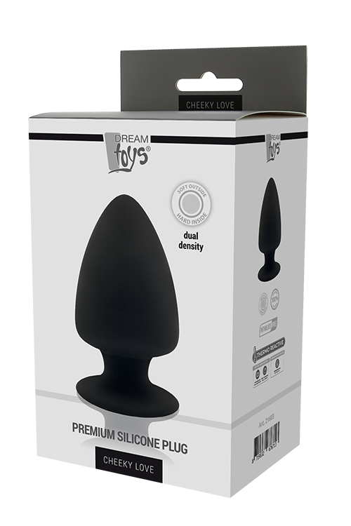Термоактивна анальна пробка PREMIUM SILICONE PLUG L BLACK
