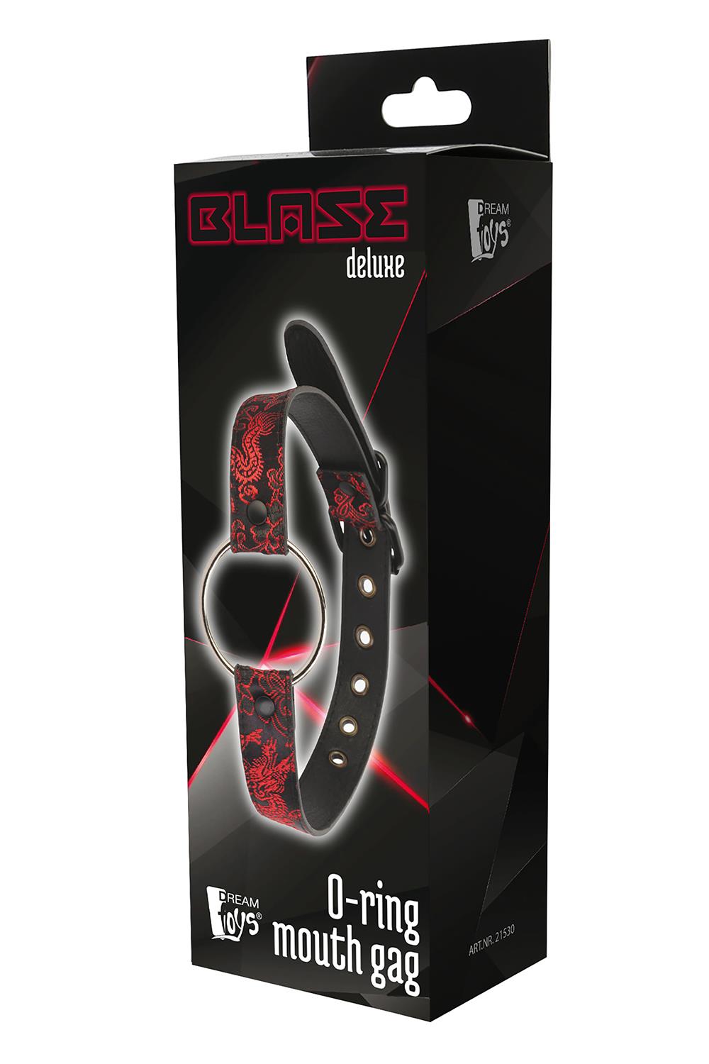Кляп-кільце Dream Toys Blaze Deluxe з тисненням, чорний-червоний