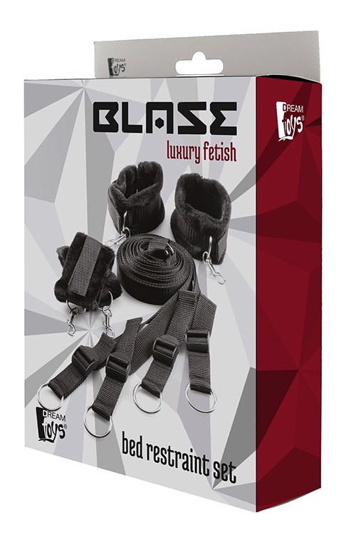 Ремінна система для фіксації до ліжка Dream Toys Blaze Luxury Fetish чорна