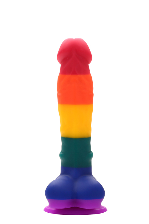 Радужный фаллоимитатор на присоске Dream toys Colourful Love Rainbow Dildo, 20 см х 3.8 см