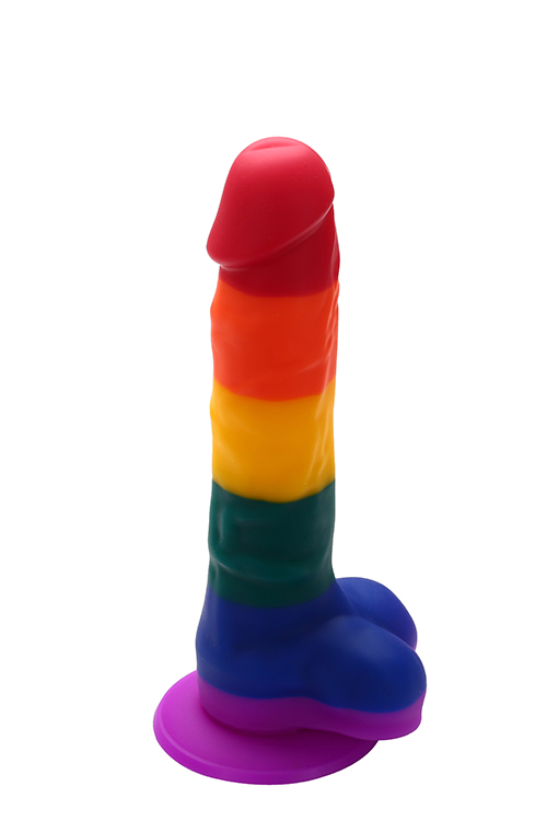 Радужный фаллоимитатор на присоске Dream toys Colourful Love Rainbow Dildo, 20 см х 3.8 см