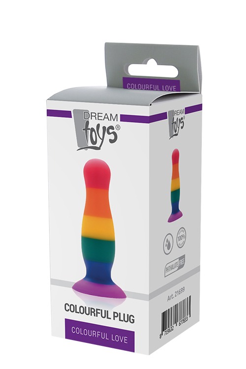 Райдужний анальний затор Dream Toys Colourful Love Plug
