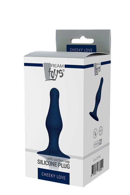DT21710 Анальная пробка CHEEKY LOVE SILICONE PLUG MEDIUM BLUE