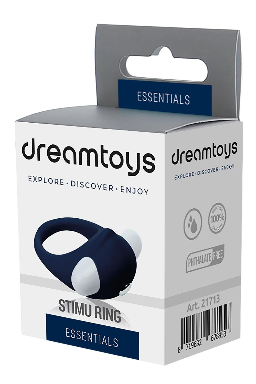 Ерекційне кільце з вібрацією Dream Toys Rings of Love, синій
