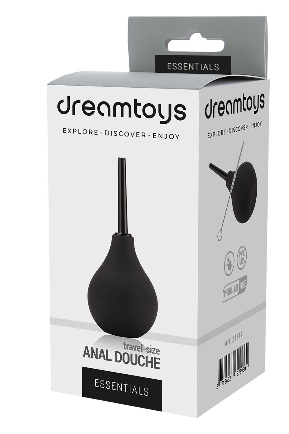 Анальна клізма із щіточкою для очищення Dream Тoys Еssentials ANAL DOUCHE чорна