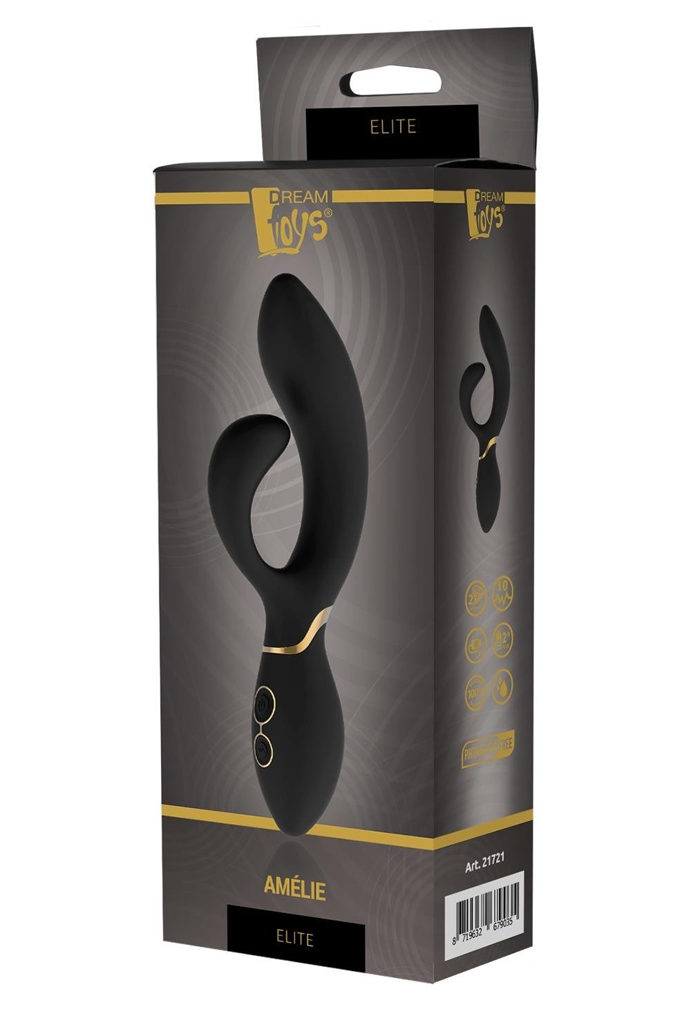 Вібромасажер кролик Dream Toys ELITE AMELIE чорний