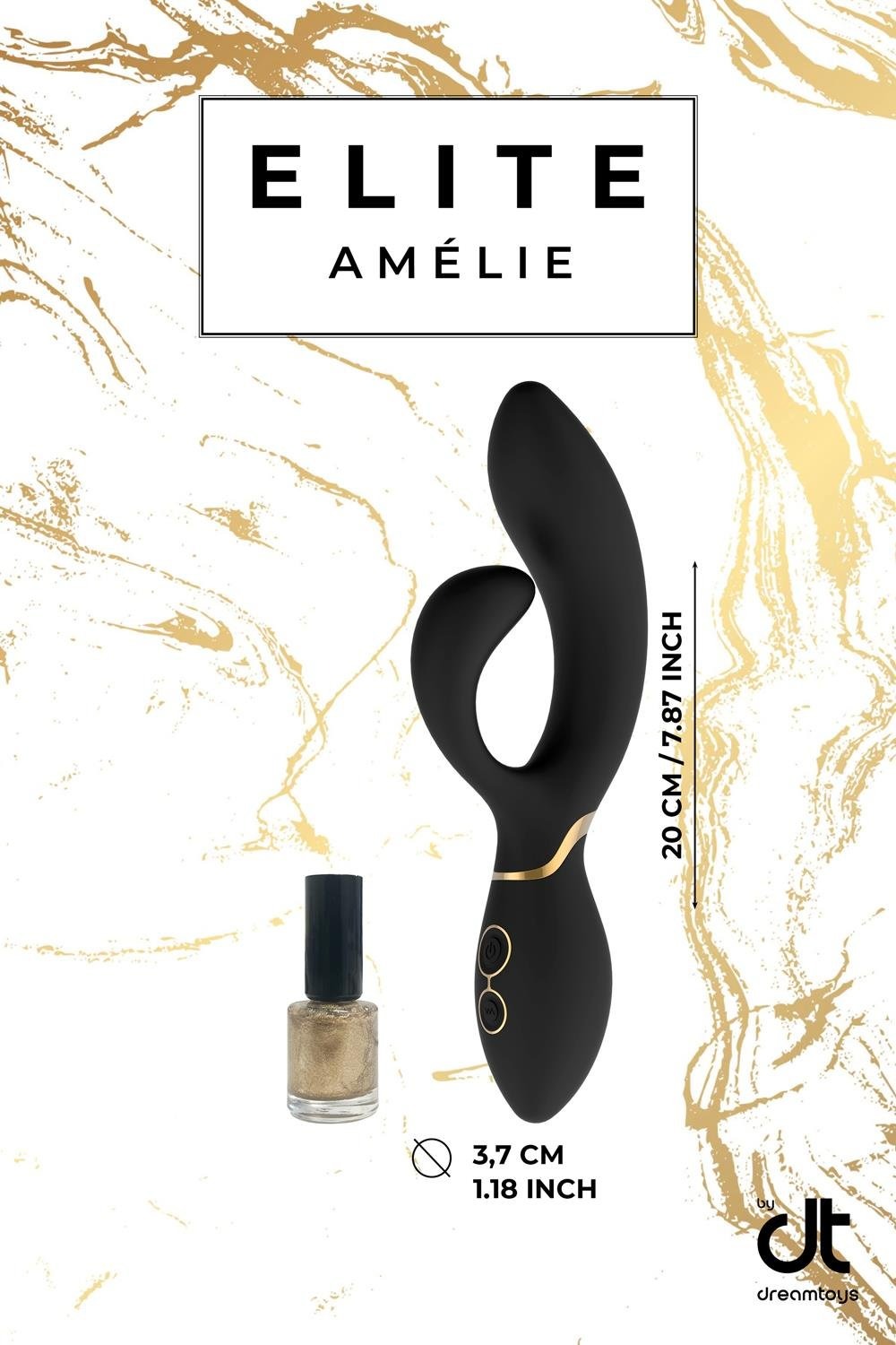 Вібромасажер кролик Dream Toys ELITE AMELIE чорний
