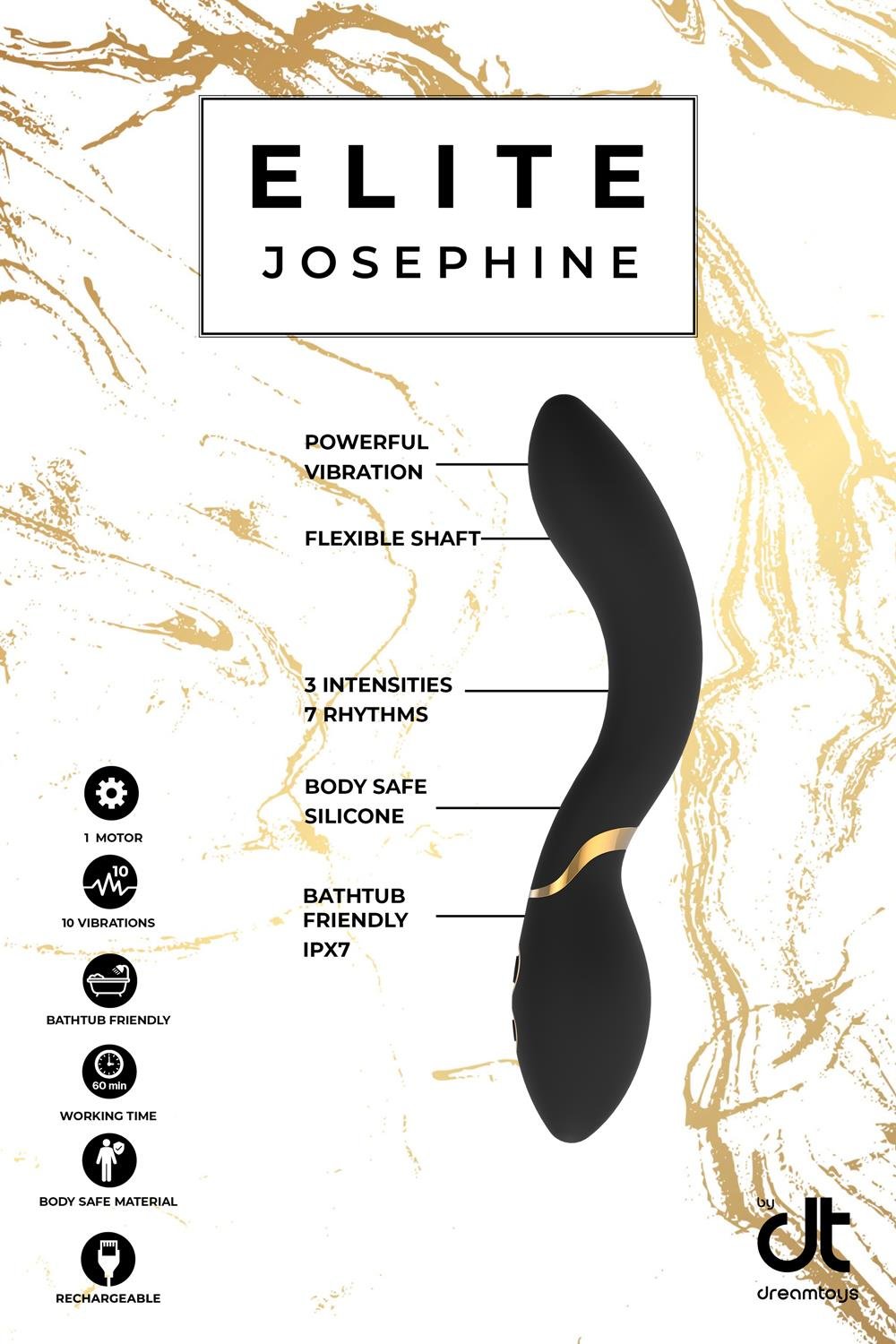 Вибромассажер для точки G Dream Toys Elite Josephine черный