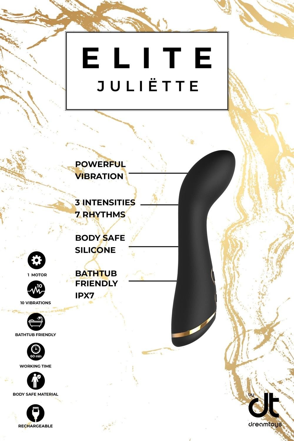 Вибромассажер для точки G Dream Toys Elite Juliette черный