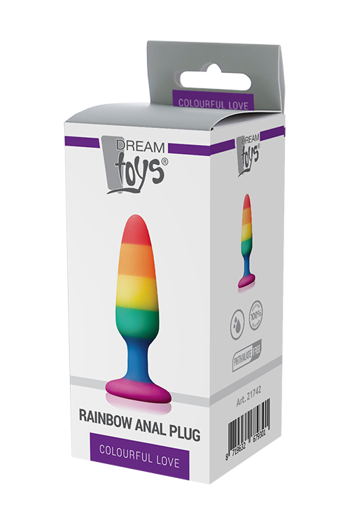 Райдужний анальний плаг COLOURFUL LOVE RAINBOW ANAL PLUG SMALL