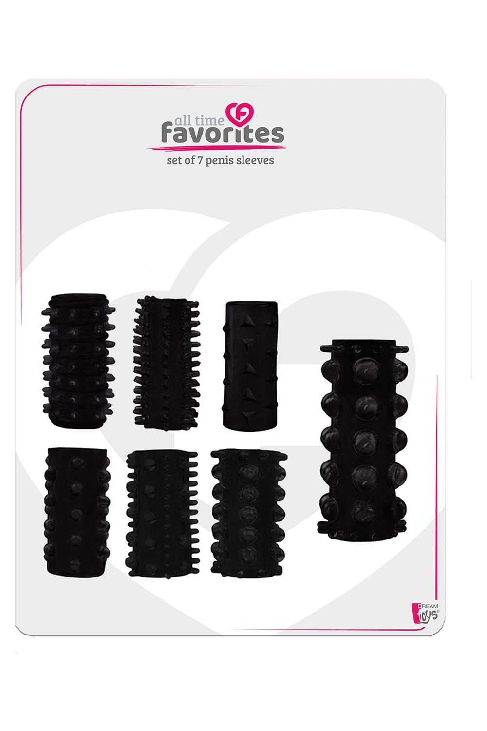 Насадки на пеніс DreamToys All Time Favorites, набір, чорного кольору
