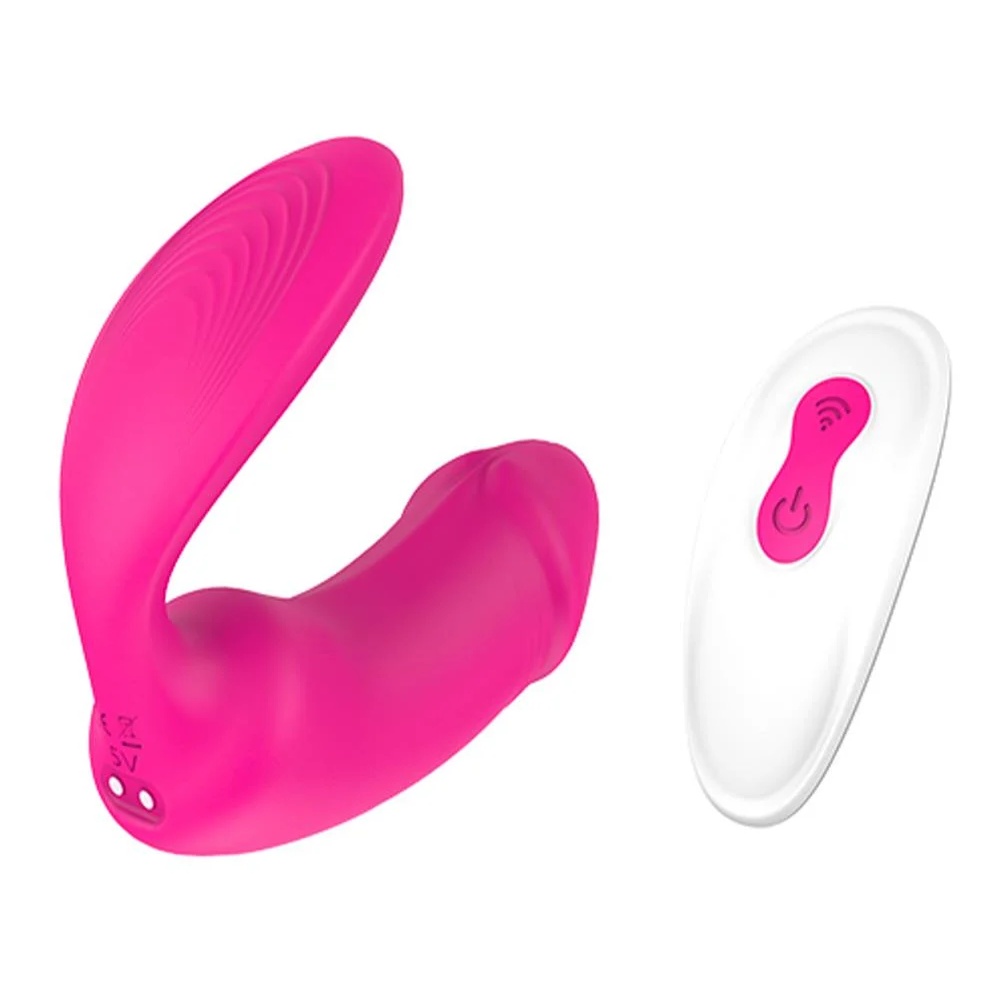 Вагінально-кліторальний вібратор Dream Toys Essentials з пультом, рожевий, 9 × 3 см