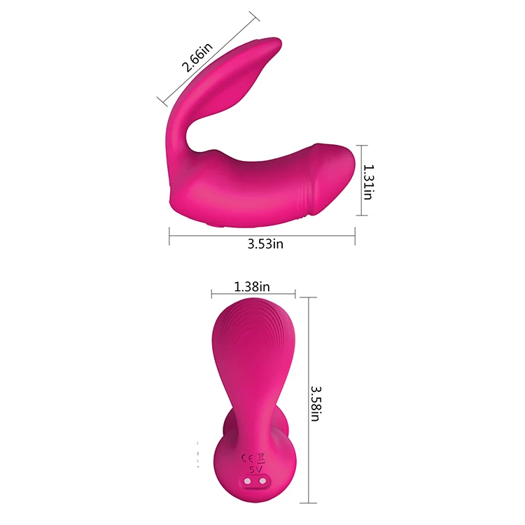 Вагінально-кліторальний вібратор Dream Toys Essentials з пультом, рожевий, 9 × 3 см
