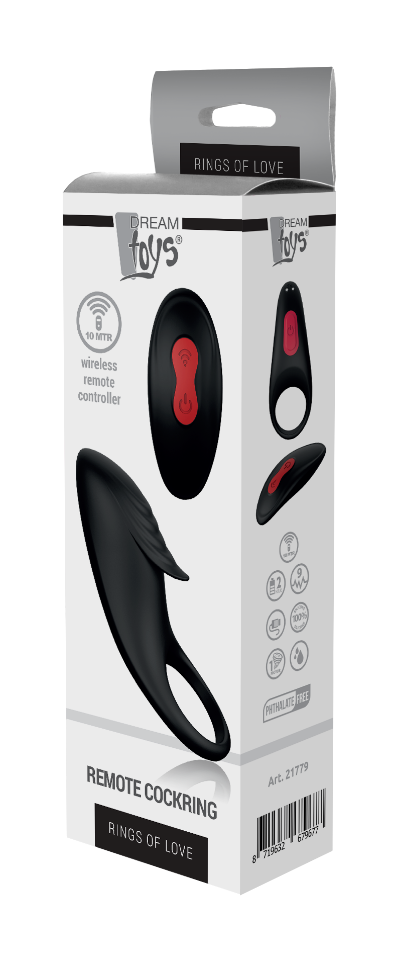Ерекційне віброкільце з пультом управління RINGS OF LOVE REMOTE COCKRING BLACK